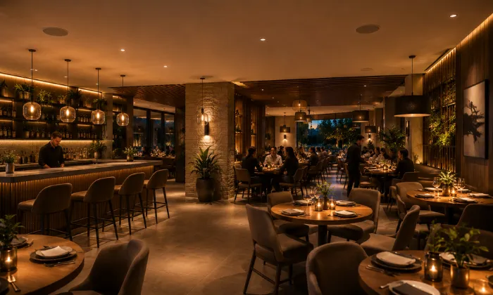 Restaurante y bar de hotel con sistema de audio ambiental