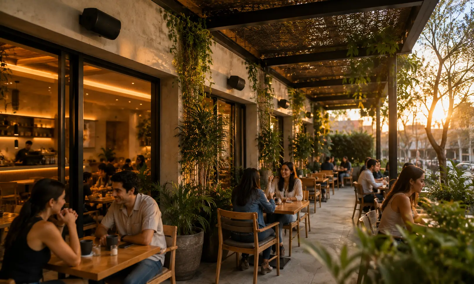 Audio para terraza de coffee shop DG Audiosound