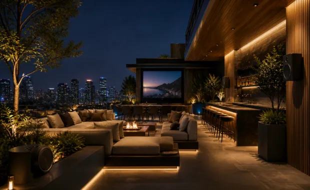 Audio y video para roof garden DG Audiosound