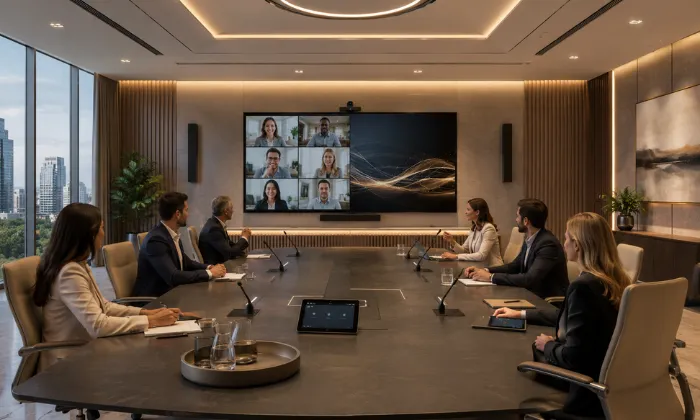 Sala de juntas corporativa integrada por DG Audiosound